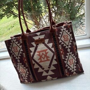 Wrangler Southwestern Brown and Cream Tote Bag